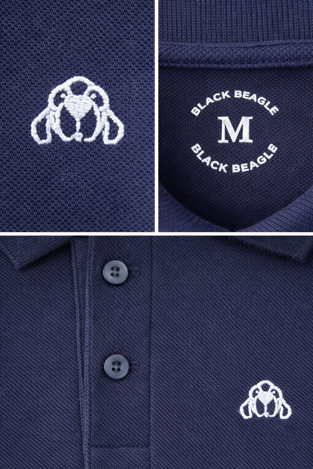 Polo Azul Marino Black Beagle
