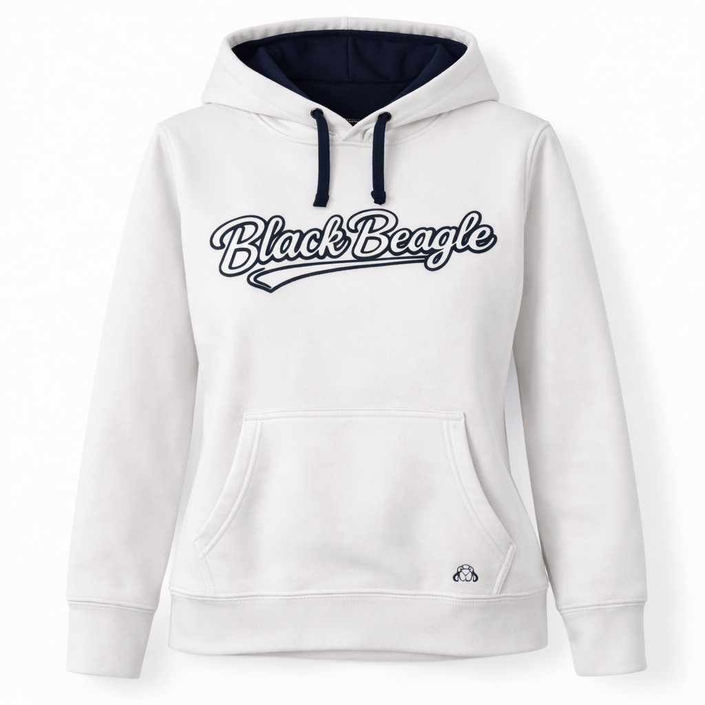 Sudadera Blanca Capucha Black Beagle