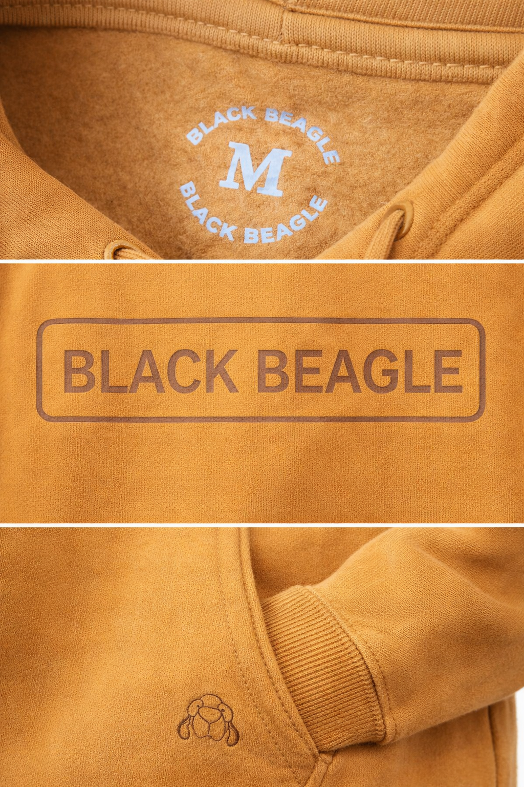 Sudadera Mostaza Capucha Black Beagle
