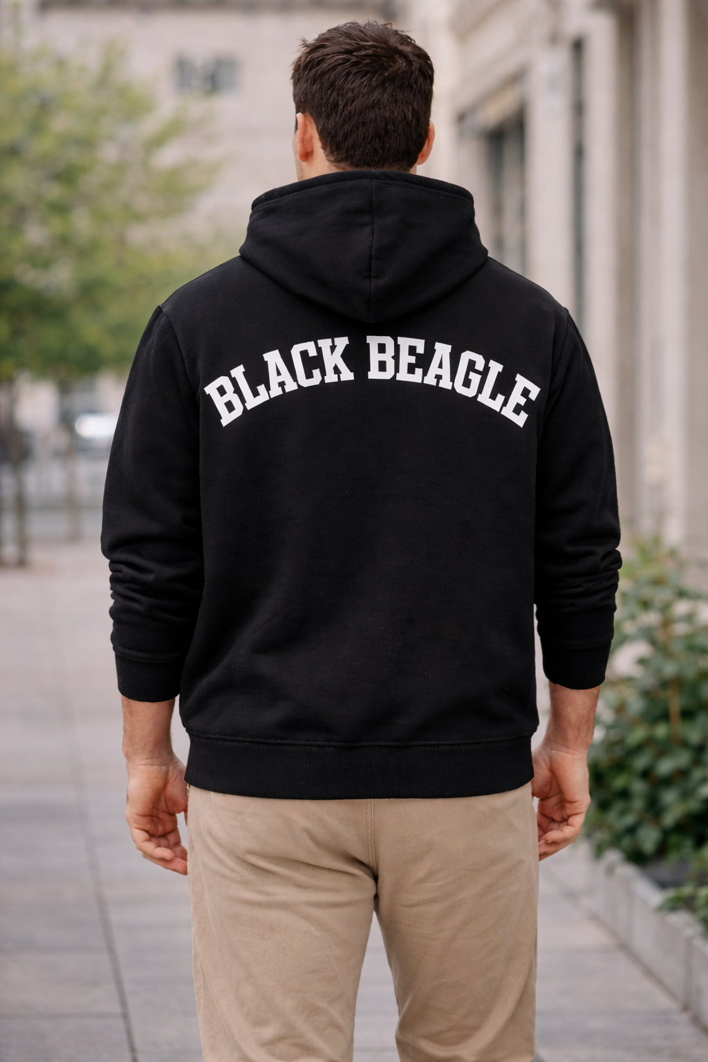 Sudadera Negra Capucha Black Beagle