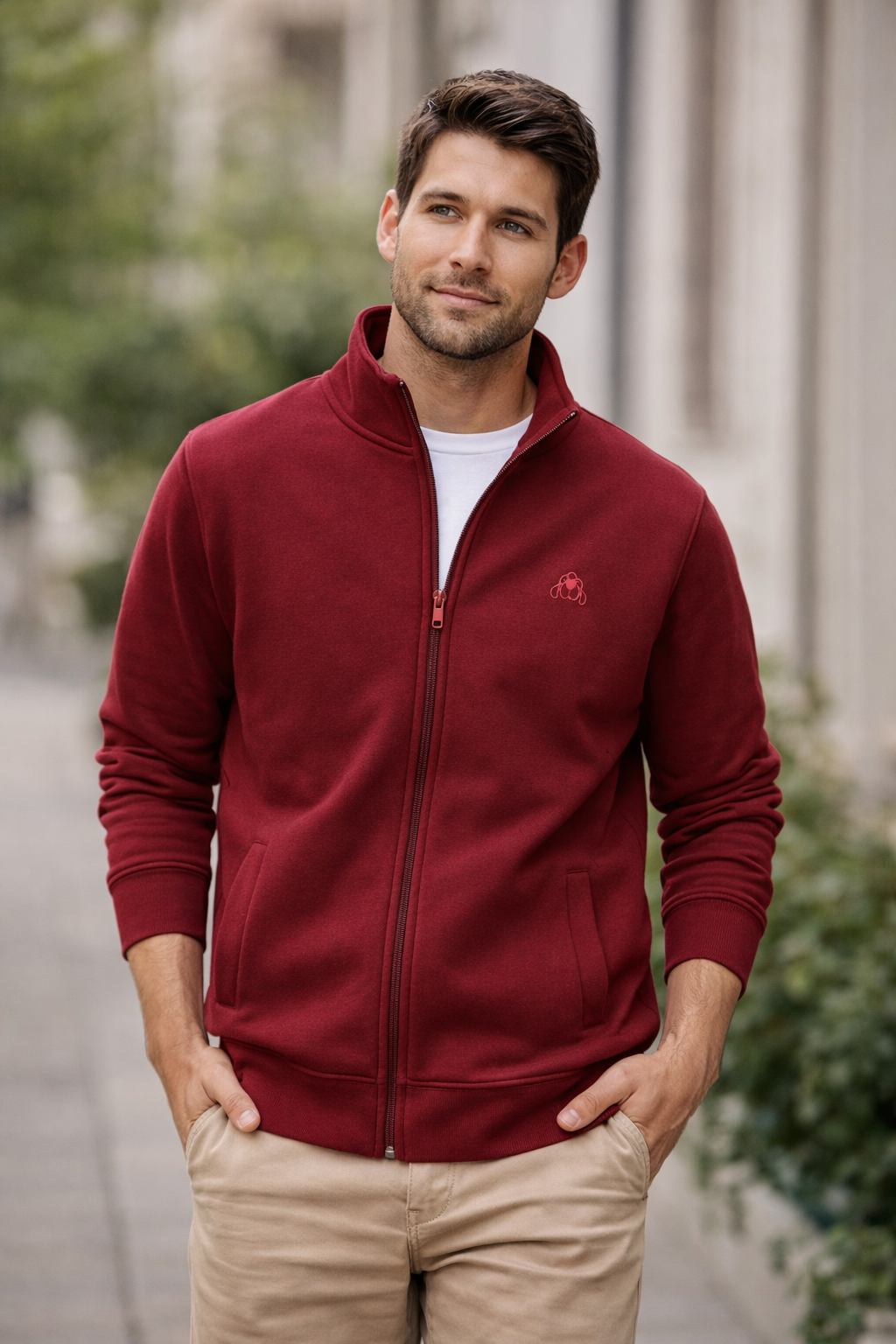 Sudadera Wine Cremallera Black Beagle